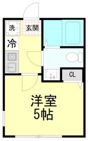 コルージャ(1K/1階)の間取り写真
