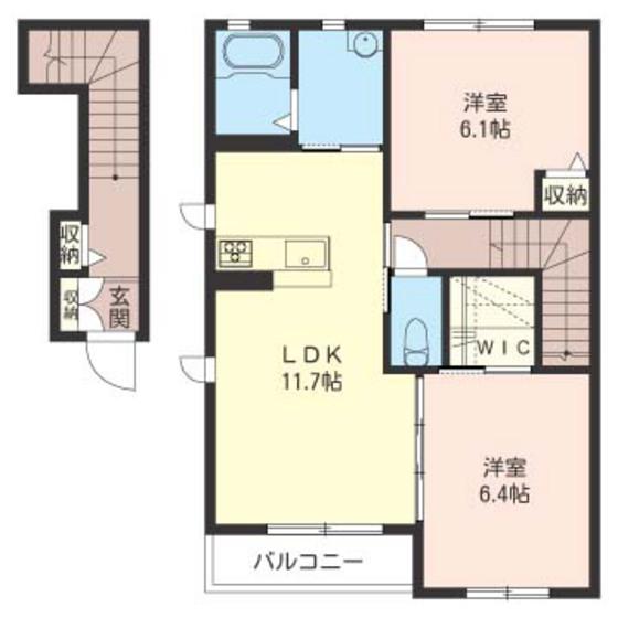 アンビシア(2LDK/2階)の間取り写真