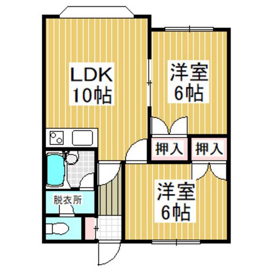 メゾンドパラダイス(2LDK/3階)の間取り写真