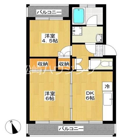 第3喜光マンション(2DK/3階)の間取り写真