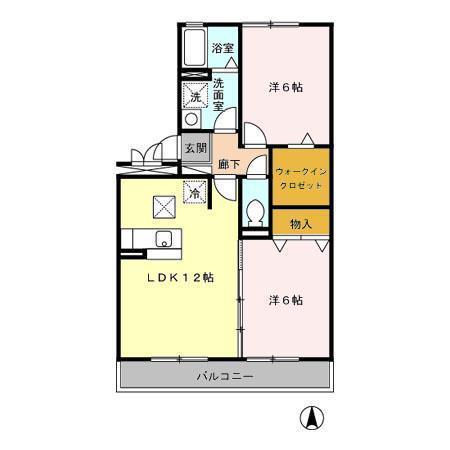 YSレジデンス(2LDK/1階)の間取り写真