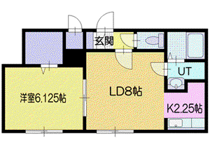 ピノノワール(1LDK/2階)の間取り写真