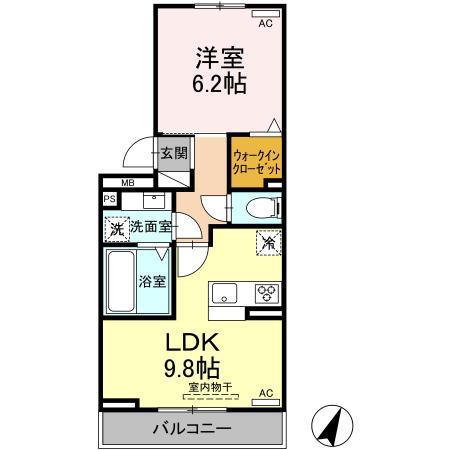 キーファ松葉町(1LDK/3階)の間取り写真