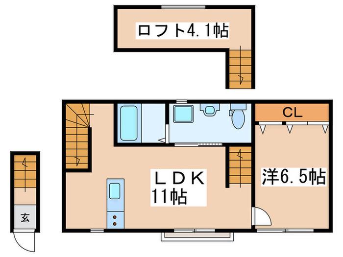 レミュージオ府中(1LDK/2階)の間取り写真