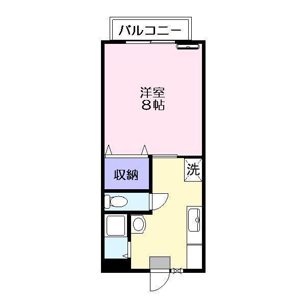 コーポ東C(1K/2階)の間取り写真