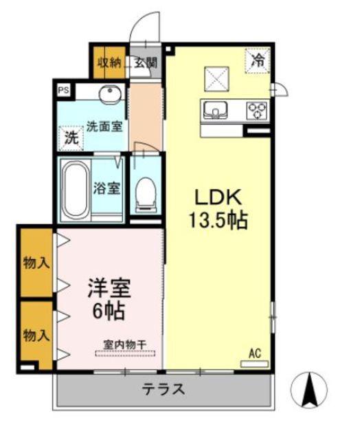 アゼリア上鷺(1LDK/1階)の間取り写真