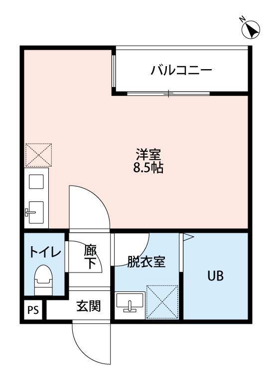 パラシオ柏(ワンルーム/1階)の間取り写真