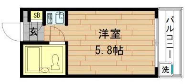 ラガーパレス寺田町(ワンルーム/9階)の間取り写真