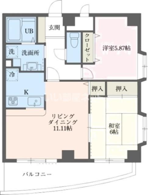 プロシード藤沢鵠沼(2LDK/7階)の間取り写真