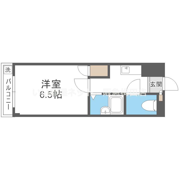 ギャレ蛍池新館(1K/3階)の間取り写真