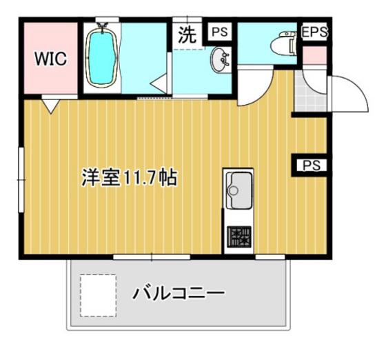 PLEIN SOLEIL平良山手(ワンルーム/3階)の間取り写真