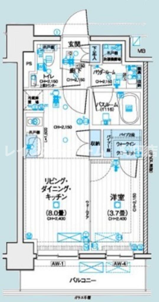 デュオステージ海老名Ⅱ(1LDK/5階)の間取り写真