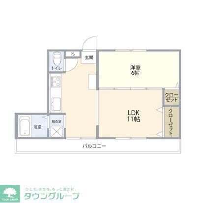 ルミネント中福生(1LDK/1階)の間取り写真