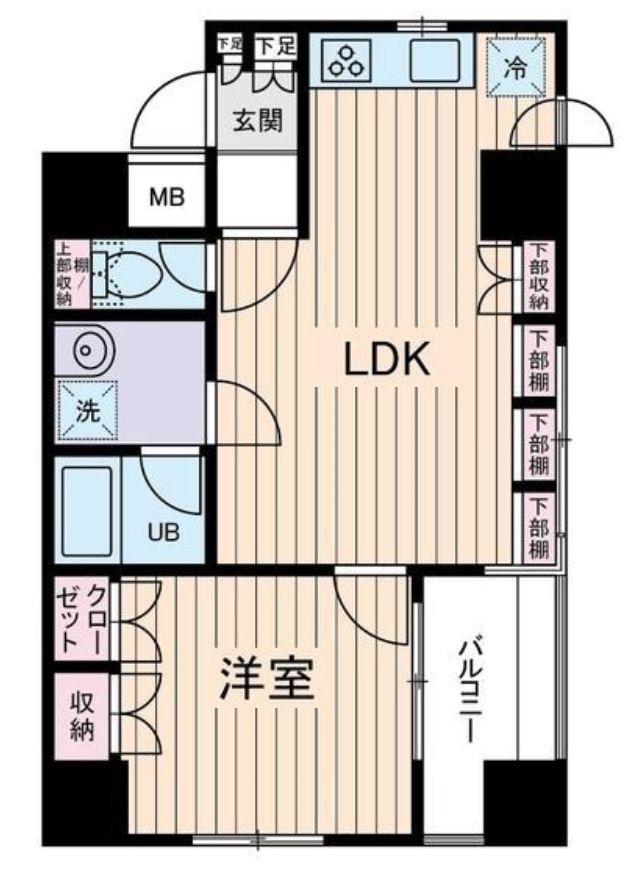 アムス馬喰町(1LDK/6階)の間取り写真