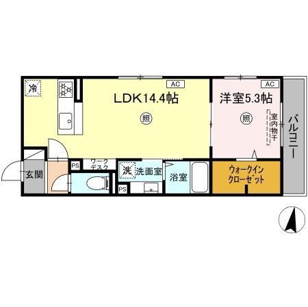 D-RESENA和田(1LDK/2階)の間取り写真
