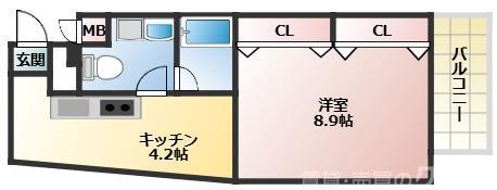 メゾンエトワル(1K/3階)の間取り写真