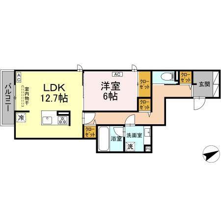 SISU(1LDK/2階)の間取り写真