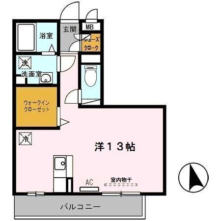 ハーベスト平田(ワンルーム/3階)の間取り写真