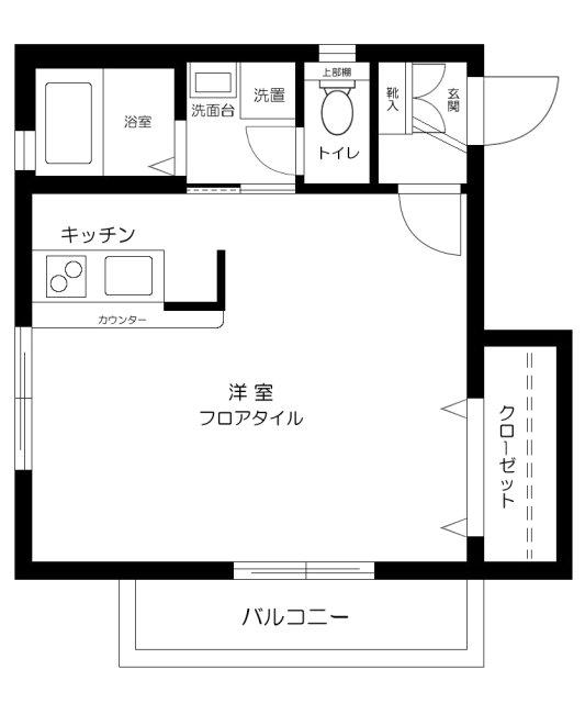 アレイムK(1K/2階)の間取り写真