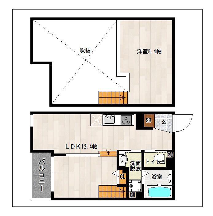 DREAM STAGE 大橋ATARIO(1LDK/2階)の間取り写真