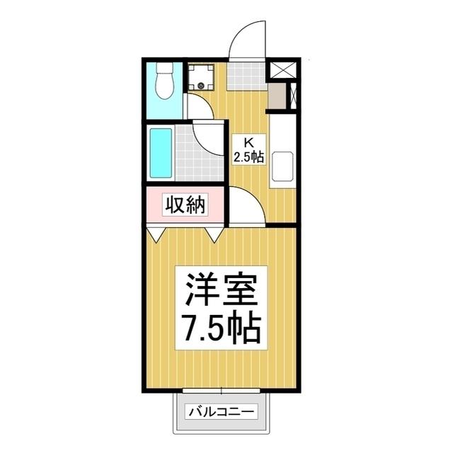 ヒルバレーヤマト(1K/2階)の間取り写真