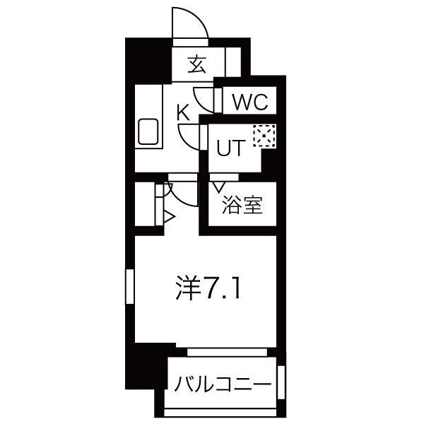 レジュールアッシュ梅田北(1K/11階)の間取り写真