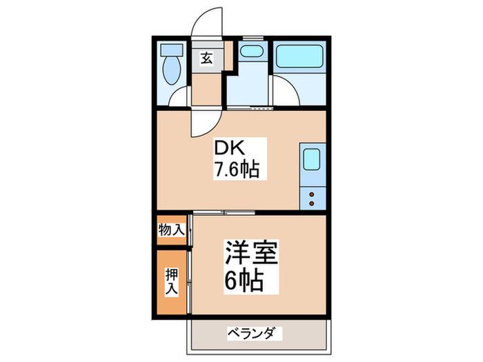 ARCE中町(1DK/3階)の間取り写真