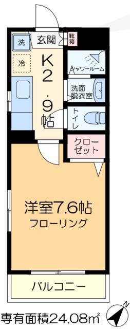 ベルドミール(1K/3階)の間取り写真