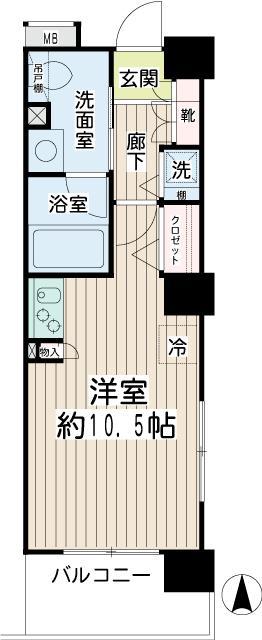 エクセル川崎ウエスト(ワンルーム/4階)の間取り写真