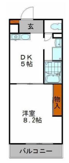 パークサイド姫路(1DK/3階)の間取り写真