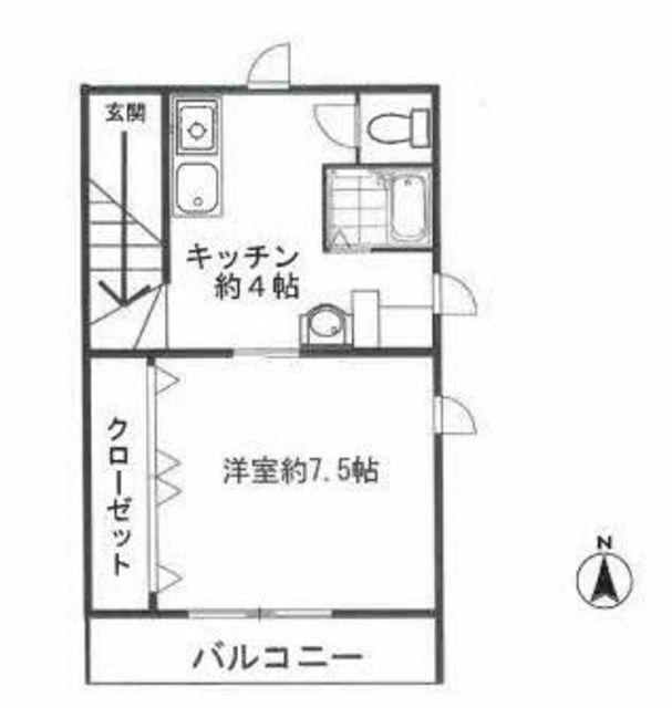 プラネート(1K/2階)の間取り写真