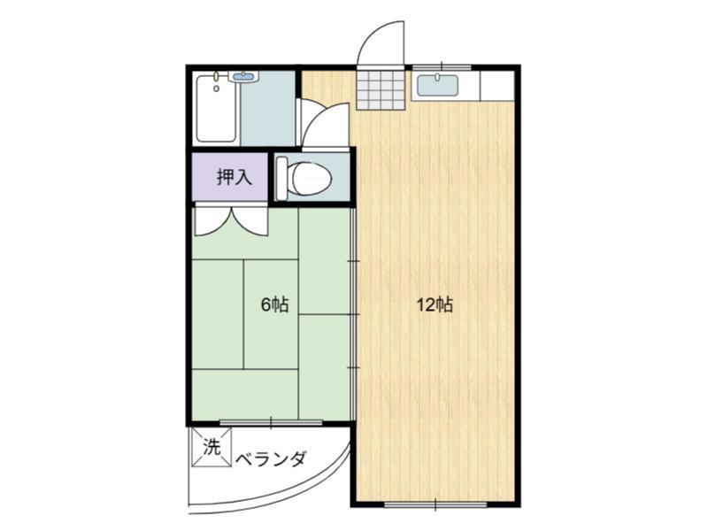 ロイヤルフラッツ(1LDK/1階)の間取り写真