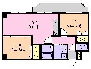 オーキッド・プラザ(2LDK/2階)の間取り写真