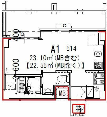 GENOVIA船橋(ワンルーム/5階)の間取り写真