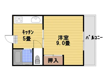 ベルメゾン(1DK/3階)の間取り写真