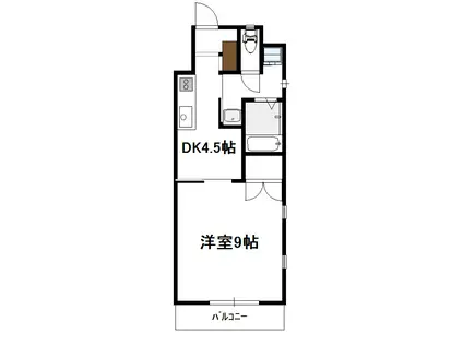 KAZUWIN霧島(1DK/4階)の間取り写真