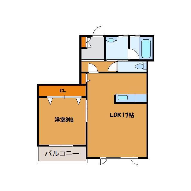 カーサクレスト(1LDK/1階)の間取り写真