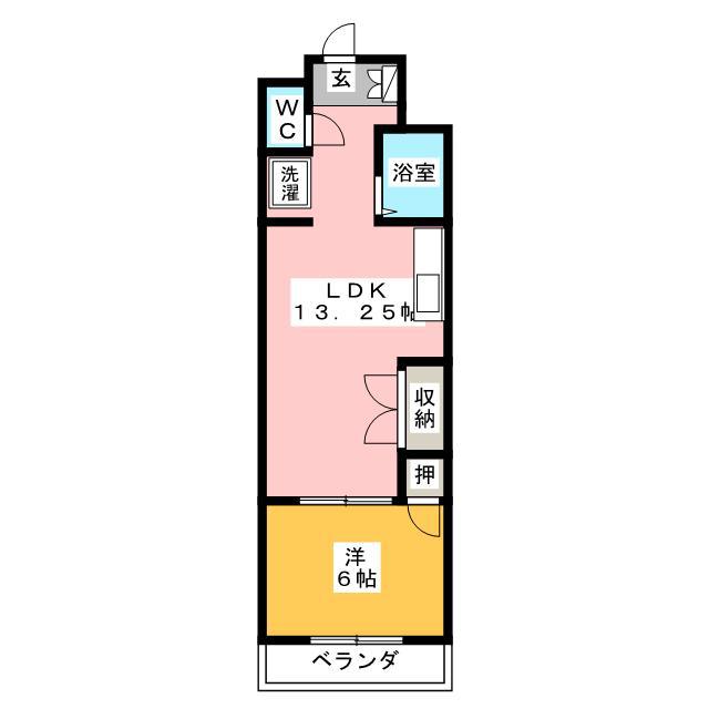 クレセントハウス(1LDK/3階)の間取り写真