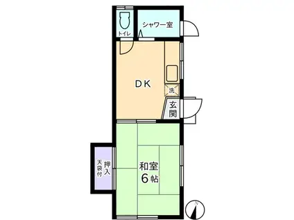 並木荘(1DK/1階)の間取り写真