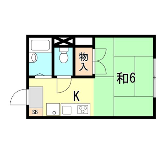 TハイツI(1K/2階)の間取り写真