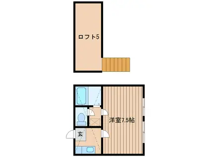 レ ガ ー メ II(1K/2階)の間取り写真