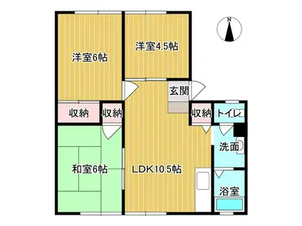 サンヴィレッジ勝谷(3LDK/1階)の間取り写真