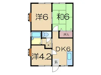 グランドハイムHIRO(3DK/1階)の間取り写真