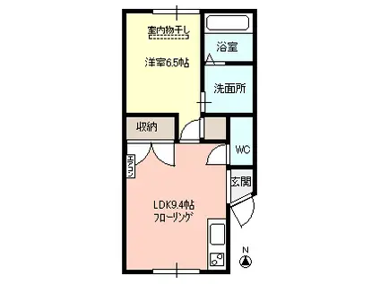 パストラル清住(1LDK/1階)の間取り写真