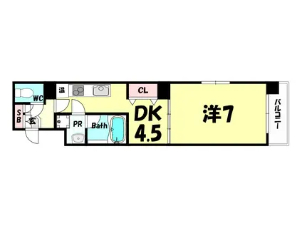 BELLEZZA(1DK/7階)の間取り写真
