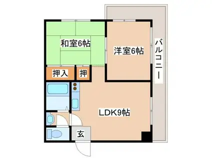 ダイバーシティ神戸長田(2LDK/3階)の間取り写真