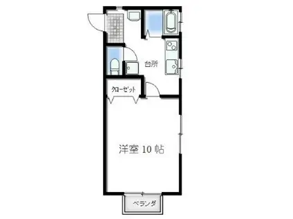 グランビュー並松(1K/1階)の間取り写真