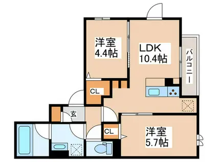 DSTYLE中町(2LDK/3階)の間取り写真