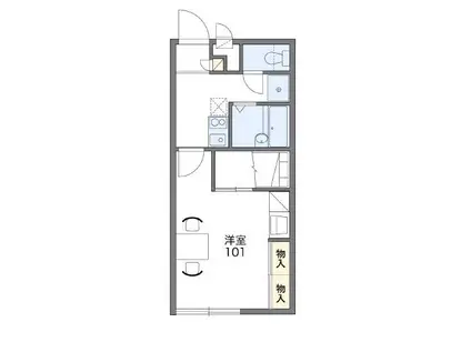 レオパレスシュウII(1K/2階)の間取り写真