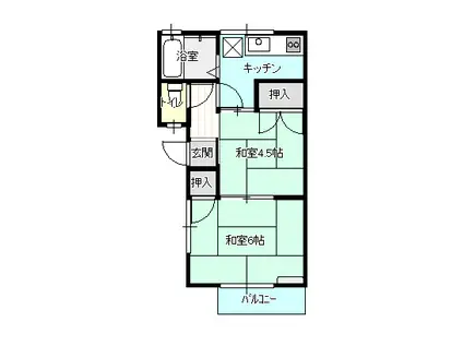 サンハイツとき(2K/2階)の間取り写真